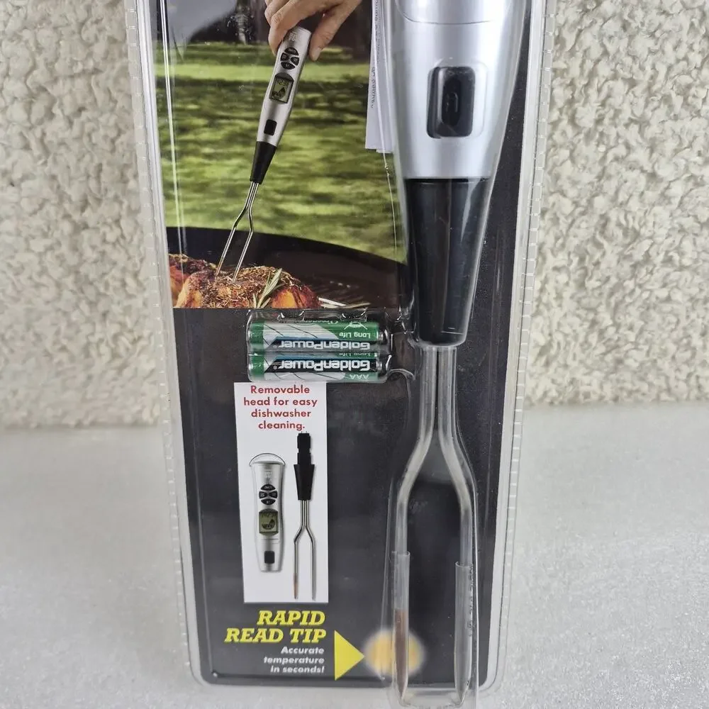 Maverick Bar•B• Q Digital Grilling Fork BBQ Thermometer- Pre Programmed 13In NEW